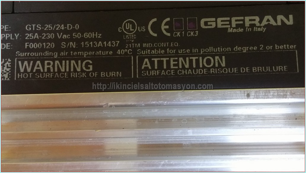 GEFRAN GTS-25/24-D-0 F000120 25A 230VAC KATI HAL RÖLESİ